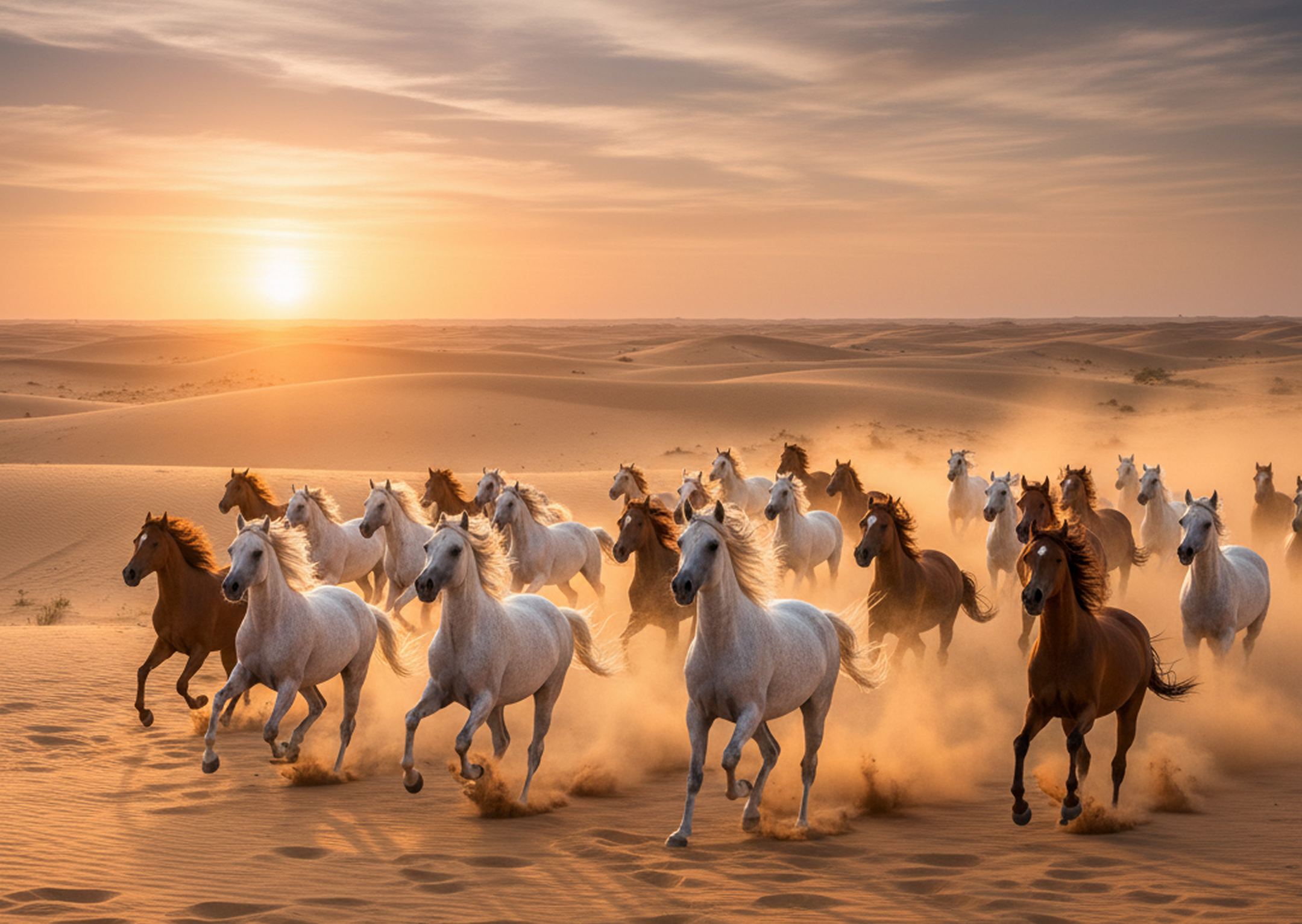 Arabian horses running